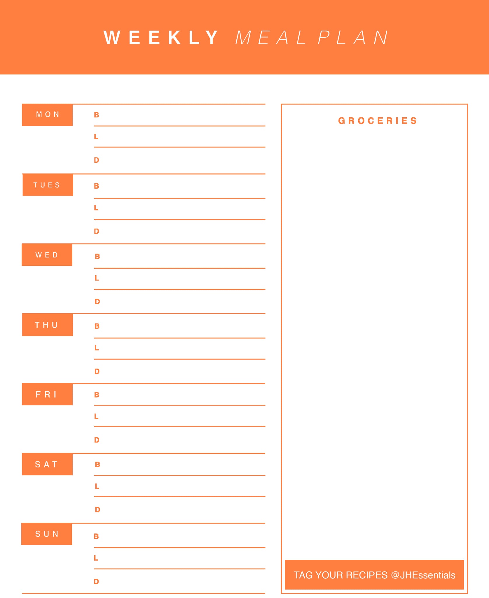 Free Printable Meal Planner